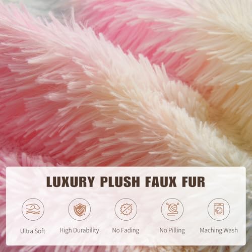 Waterproof Faux Fur 5FT Round Bean Bag Chair Cover with Pocket I303833