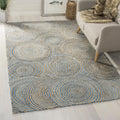 Natural Blue Jute Area Rug 4' x 6' H740