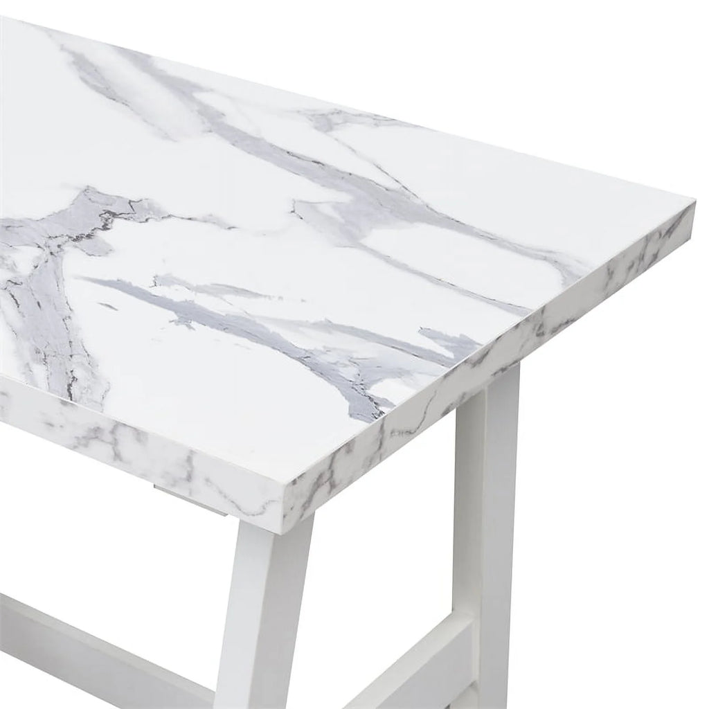 White Trestle Desk with Shelves Z227