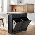 Double Tilt Out Trash Cabinet Laundry Hamper 20 Gallon Black G2188
