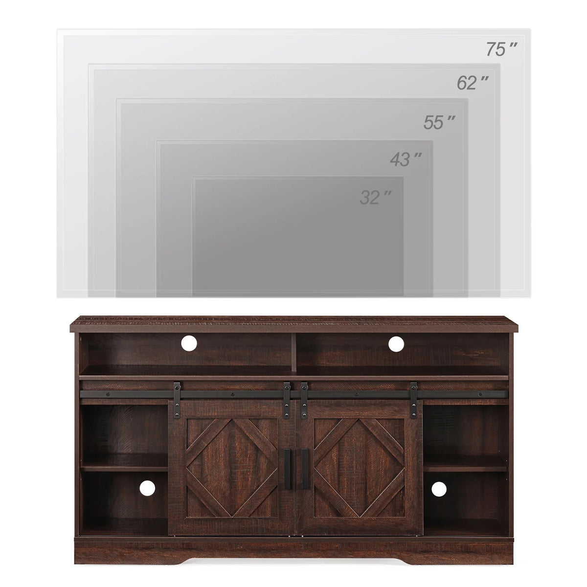 Brown Electric Fireplace TV Stand up to 65 inch K1950