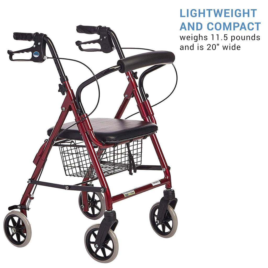 Small & Narrow Rollator Walker with Seat E489