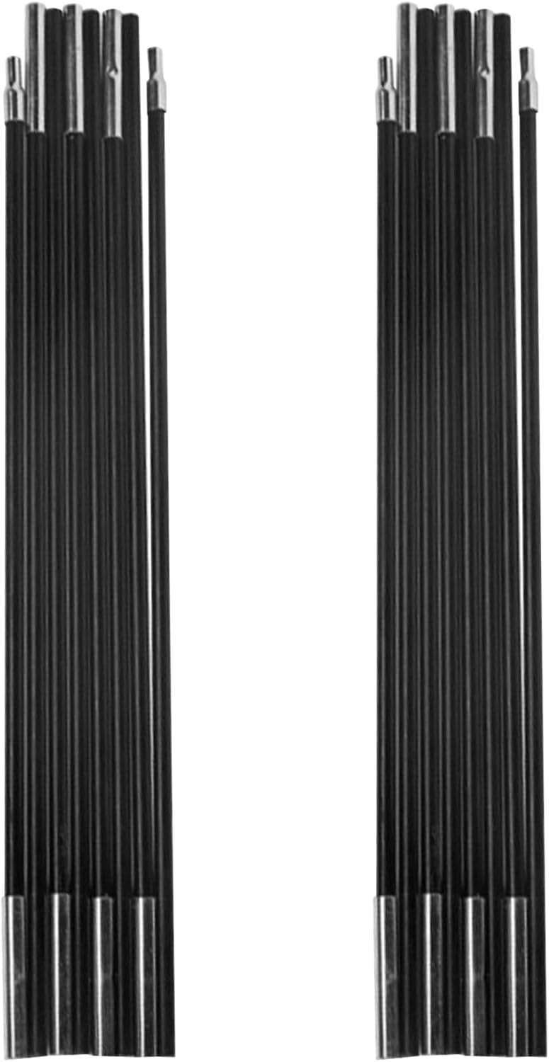 8mm 12.8ft Length Adjustable Fiberglass Tarp Poles 18 Sections D3952