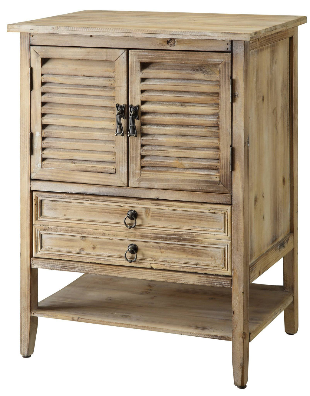 Weathered Oak 2 Door Bedside Accent Cabinet J11426