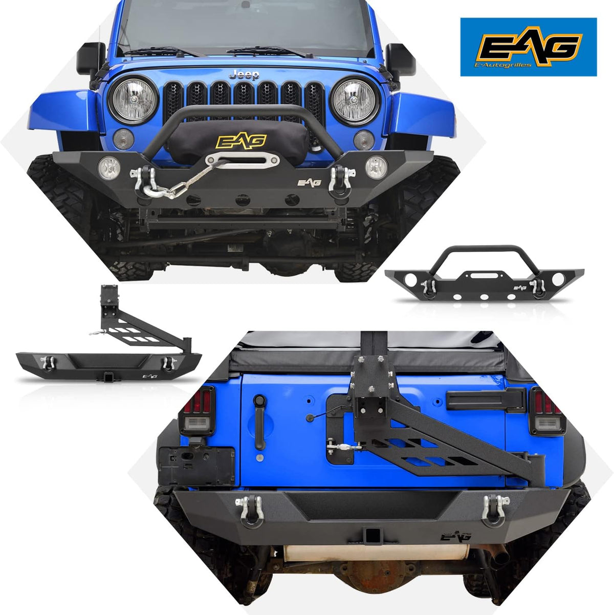 Steel Front and Rear Bumper Combo with Tire Carrier D515868