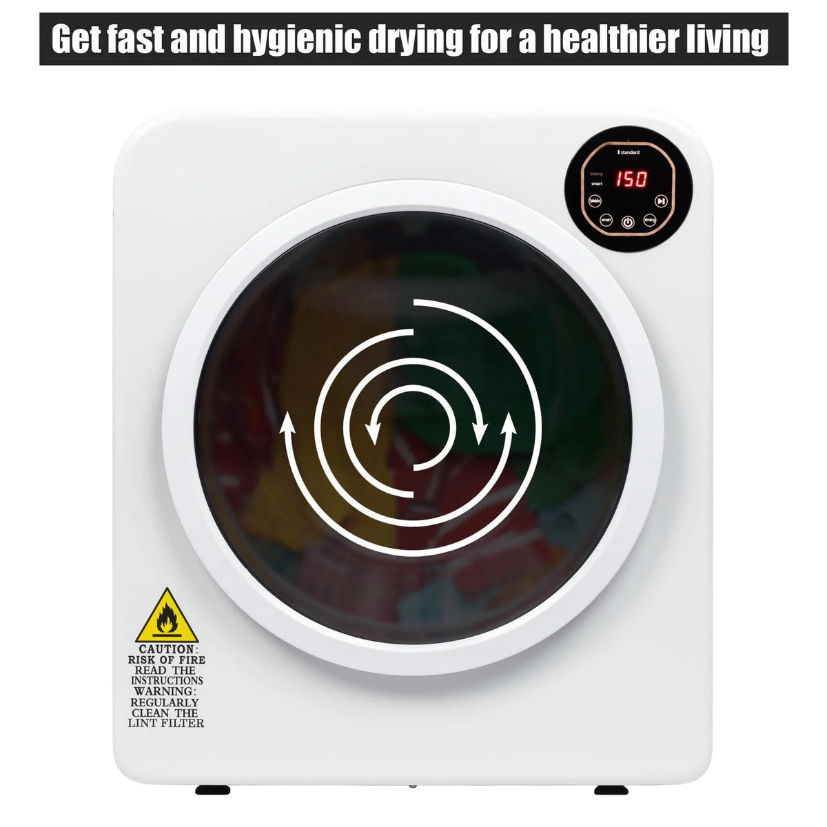 13.2Ibs Compact Electric Laundry Dryer with Stainless Steel Tub T899602