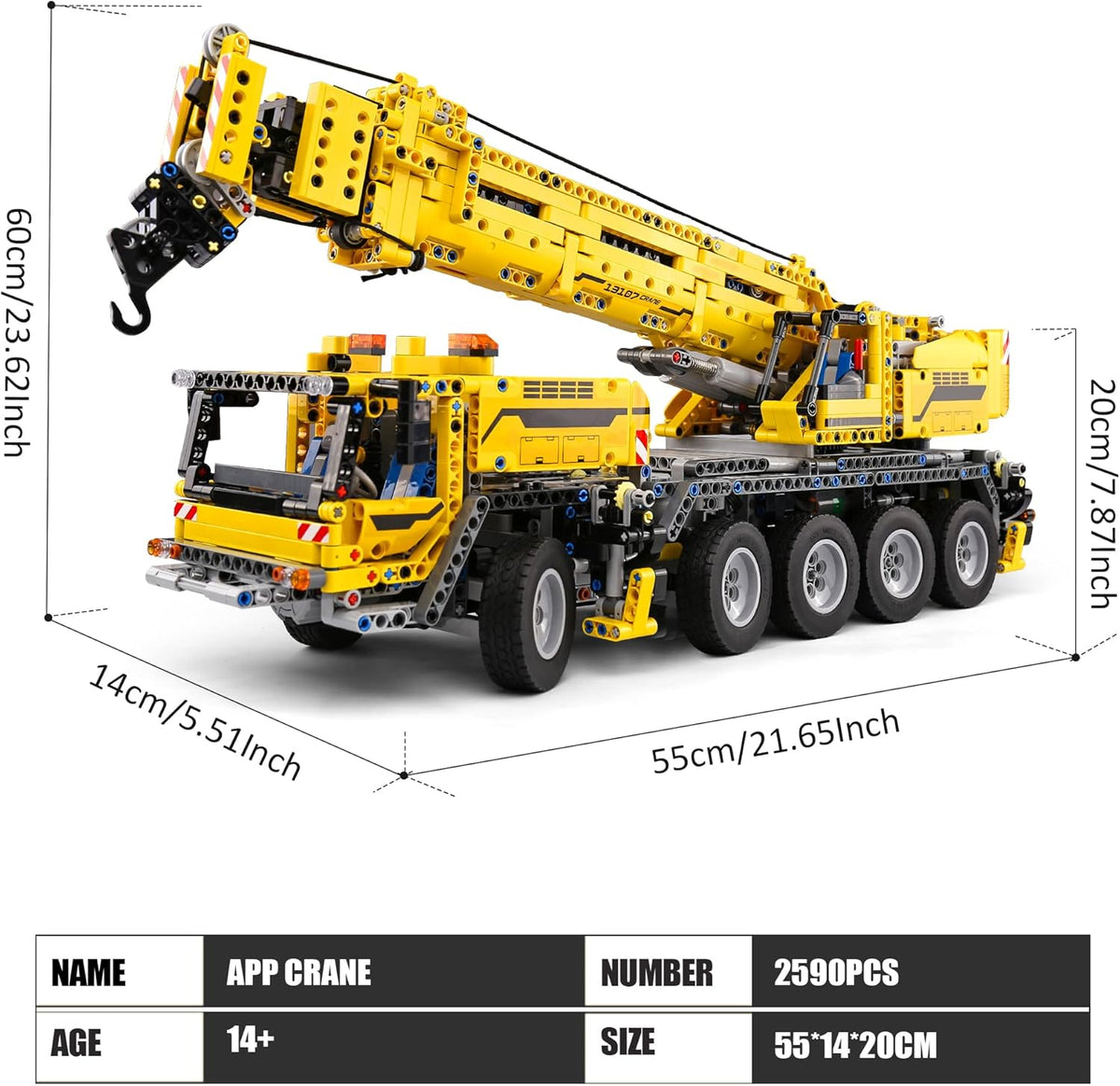 Mechanical Cranes Building Kits, MOC Building Blocks Set, 2590 Pieces with Motor/APP Remote Control N41262