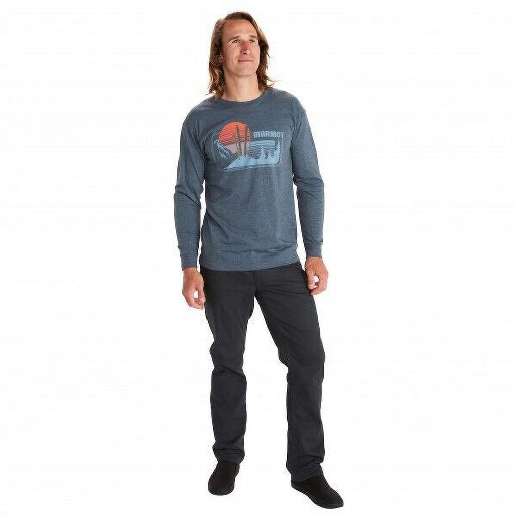 Navy Heather Men's Long Sleeve Graphic T Shirt F52545