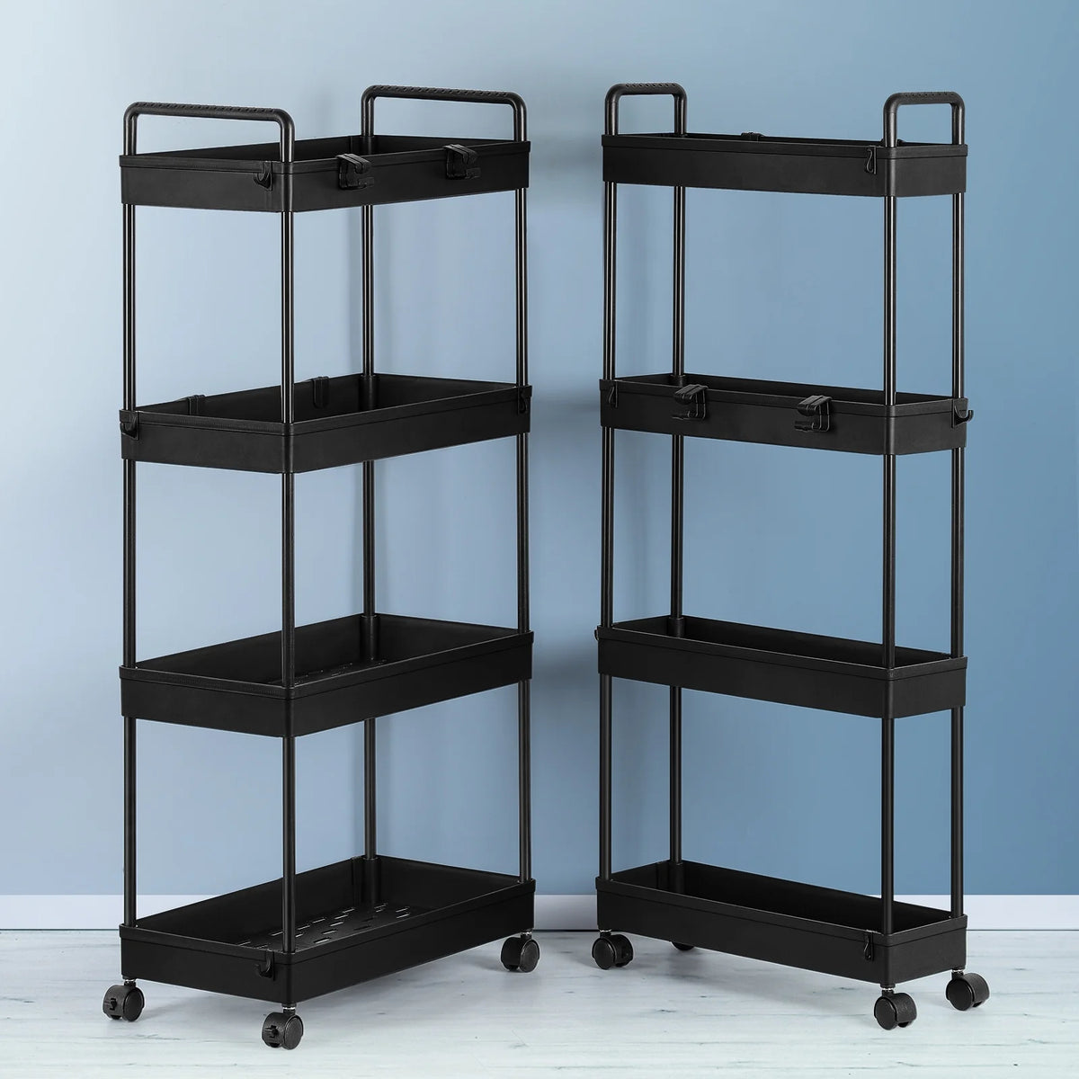 4 Tier Slim Storage Cart with Wheels, 2 Pack G644124