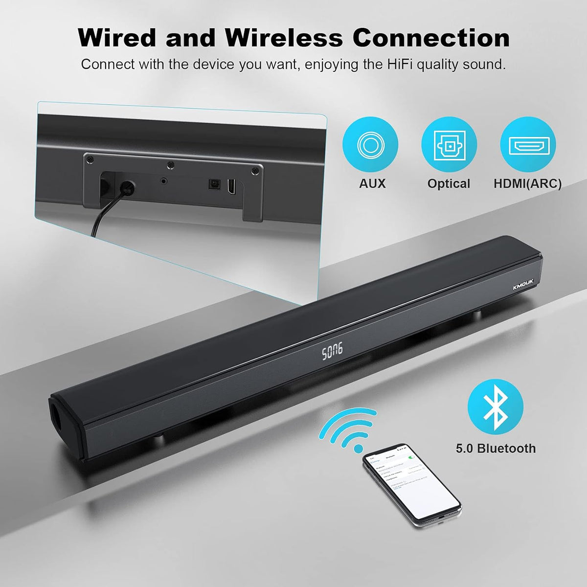 2.1CH Soundbar with Built-in Dual Subwoofers T337