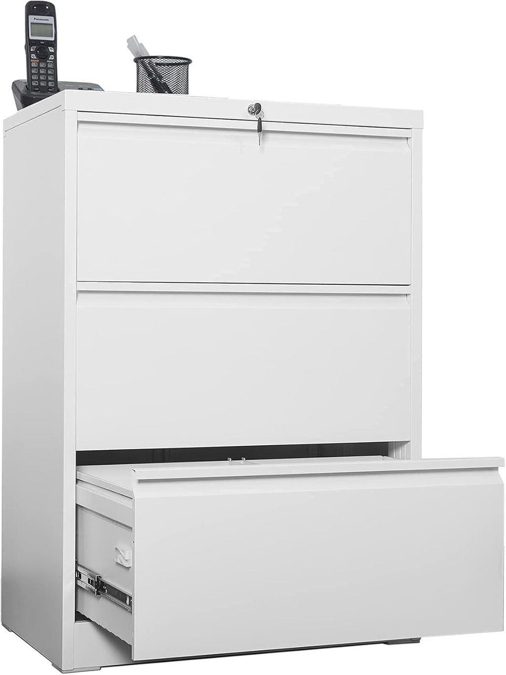Metal 2 Drawer Locking Lateral Filing Cabinet S4065