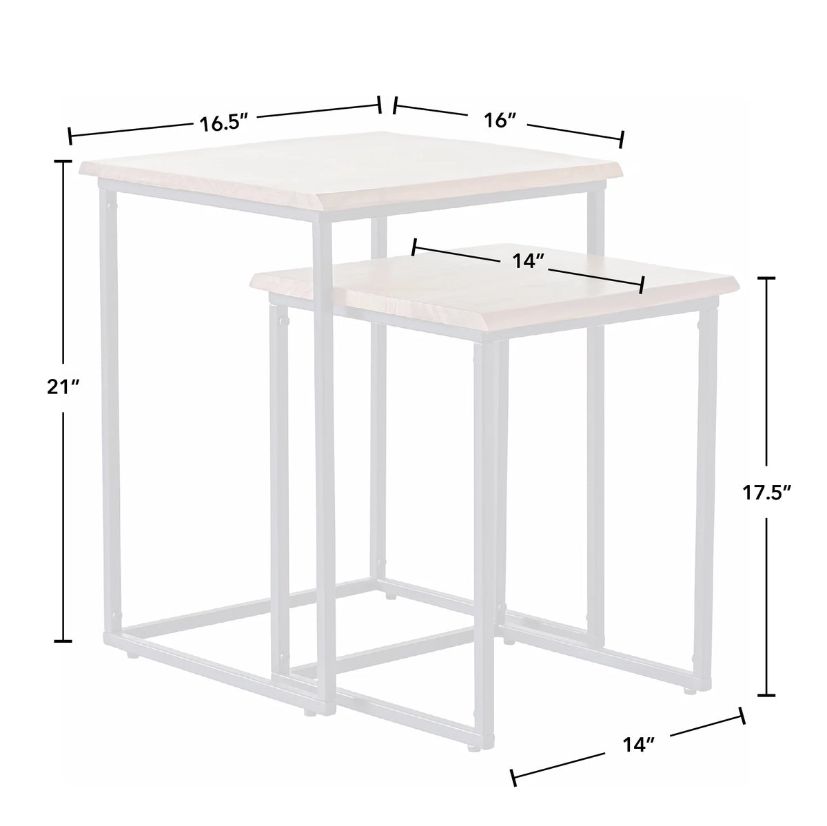 Brown and Black Wood Nesting End Table 2-Piece Set X40440