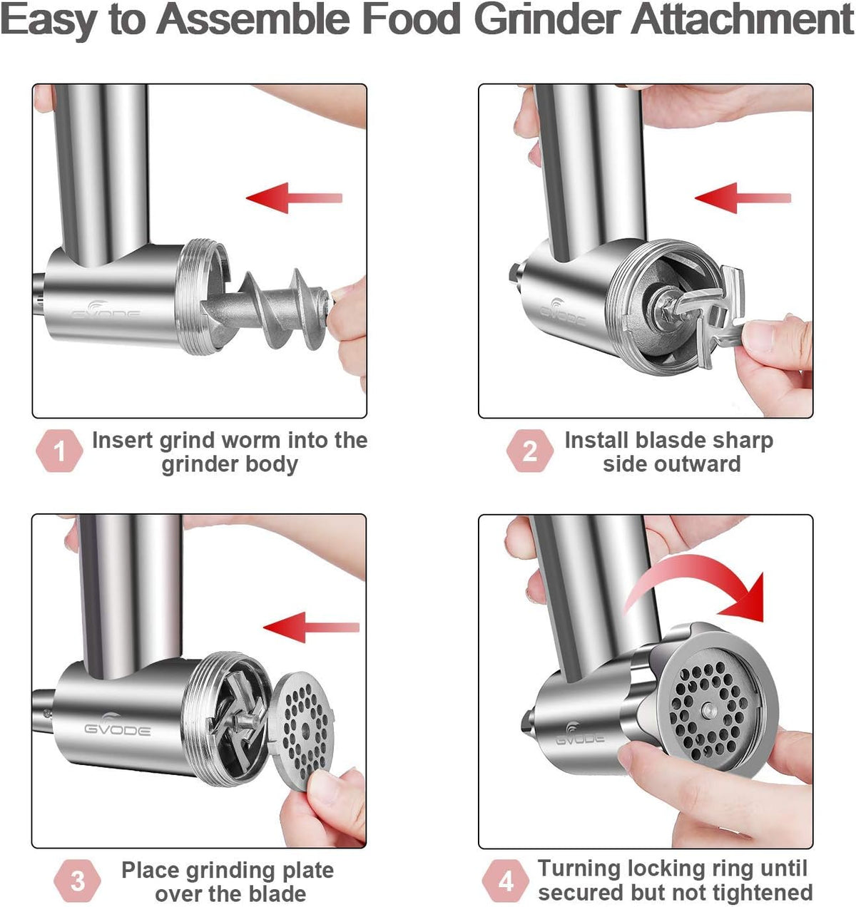 Meat Grinder Attachment for Stand Mixer, 3 Sausage Stuffer J60639