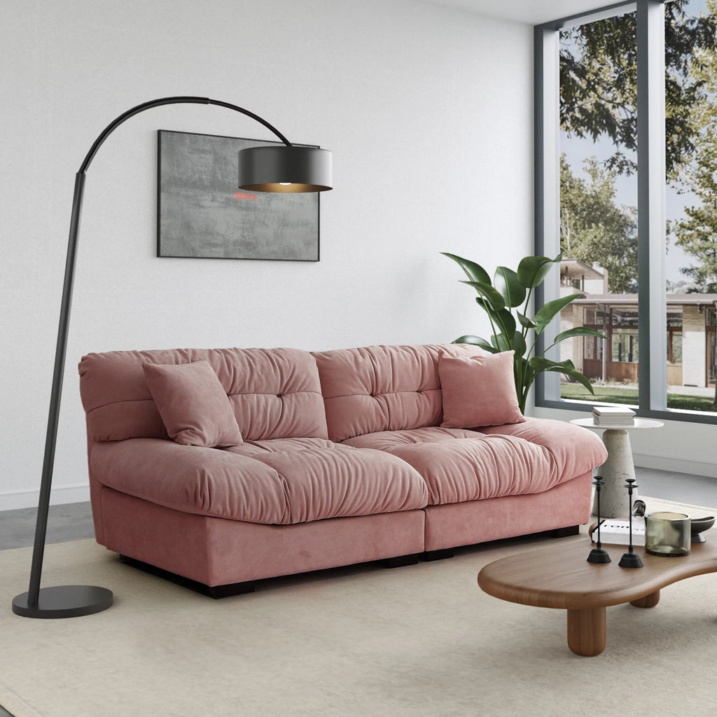 Pink Velvet 3-Seat Sofa I197789