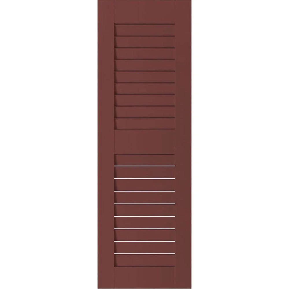 18 in. x 31 in. Exterior Real Wood Pine Louvered Shutters Pair J212525