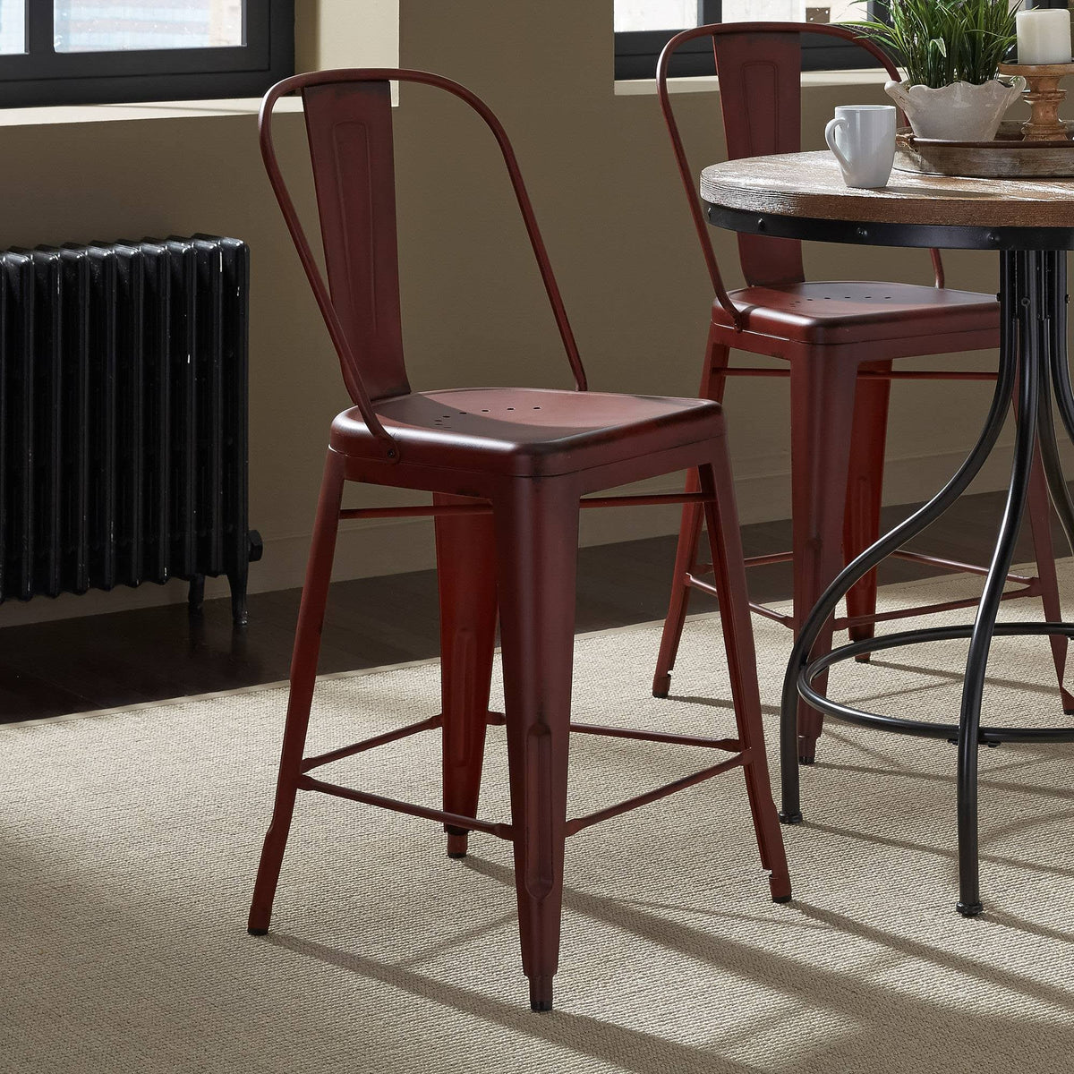 Red Back Counter Stool Set of 2 Z885262