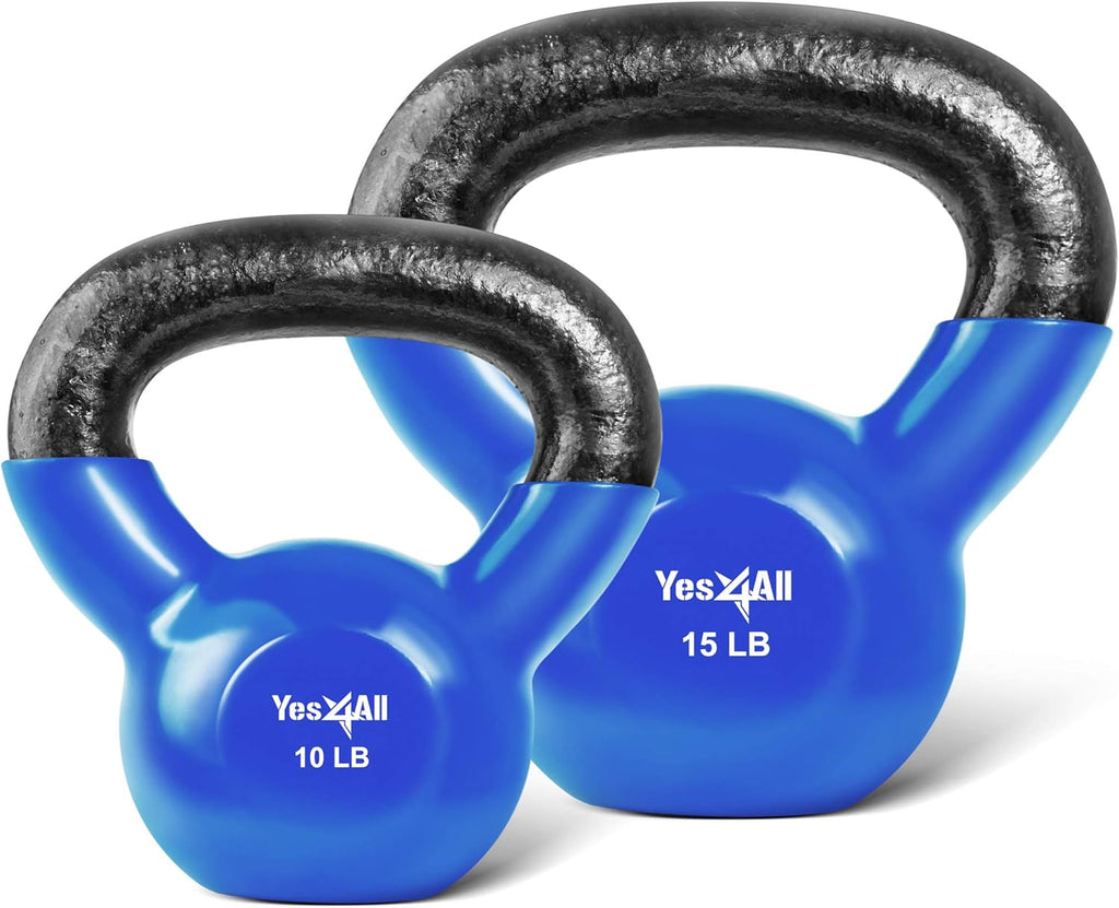 Vinyl Coated Kettlebell Set of 2, 25, 30, 35, 45, 60, 70, 105 lbs W296860
