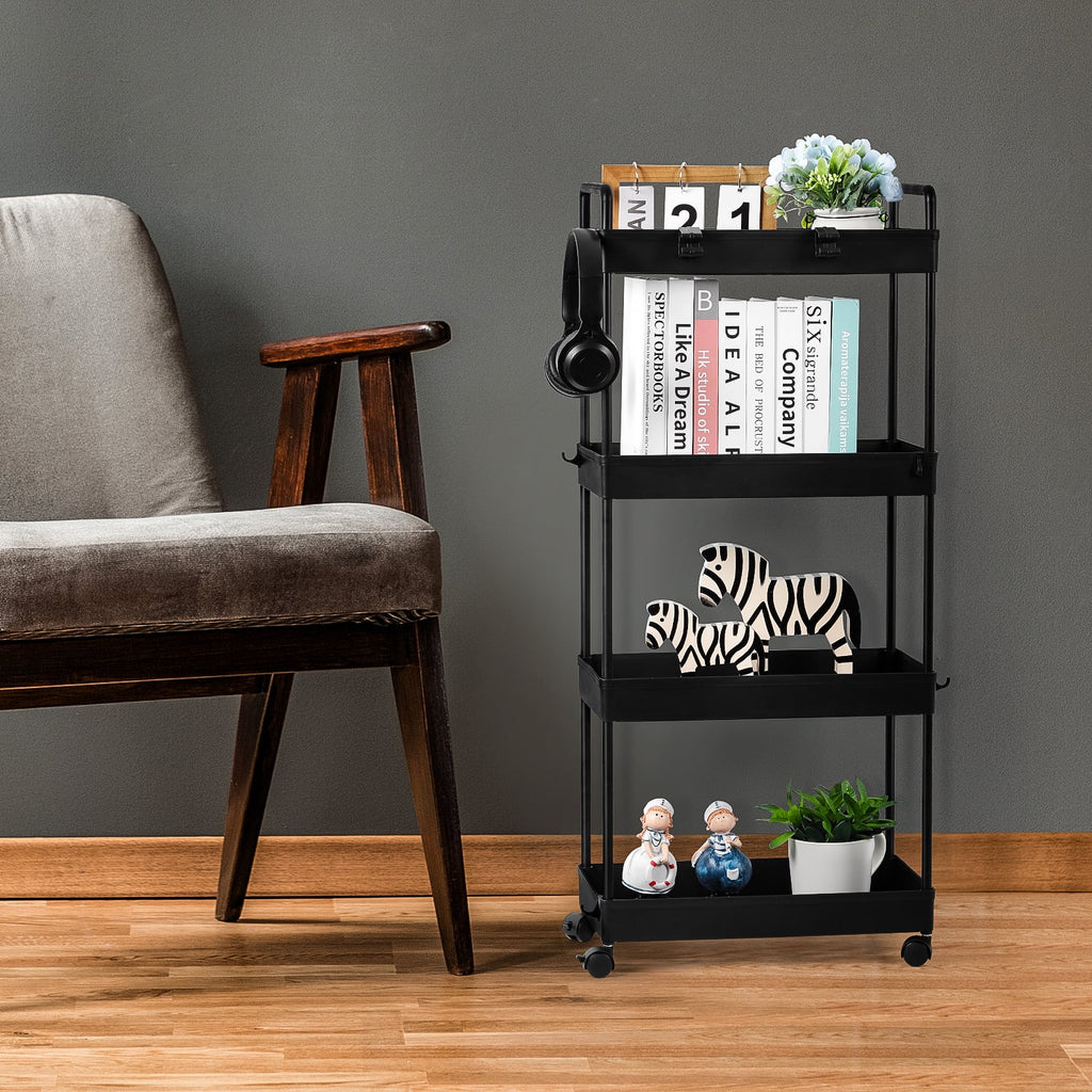 4 Tier Slim Storage Cart with Wheels, 2 Pack G644124