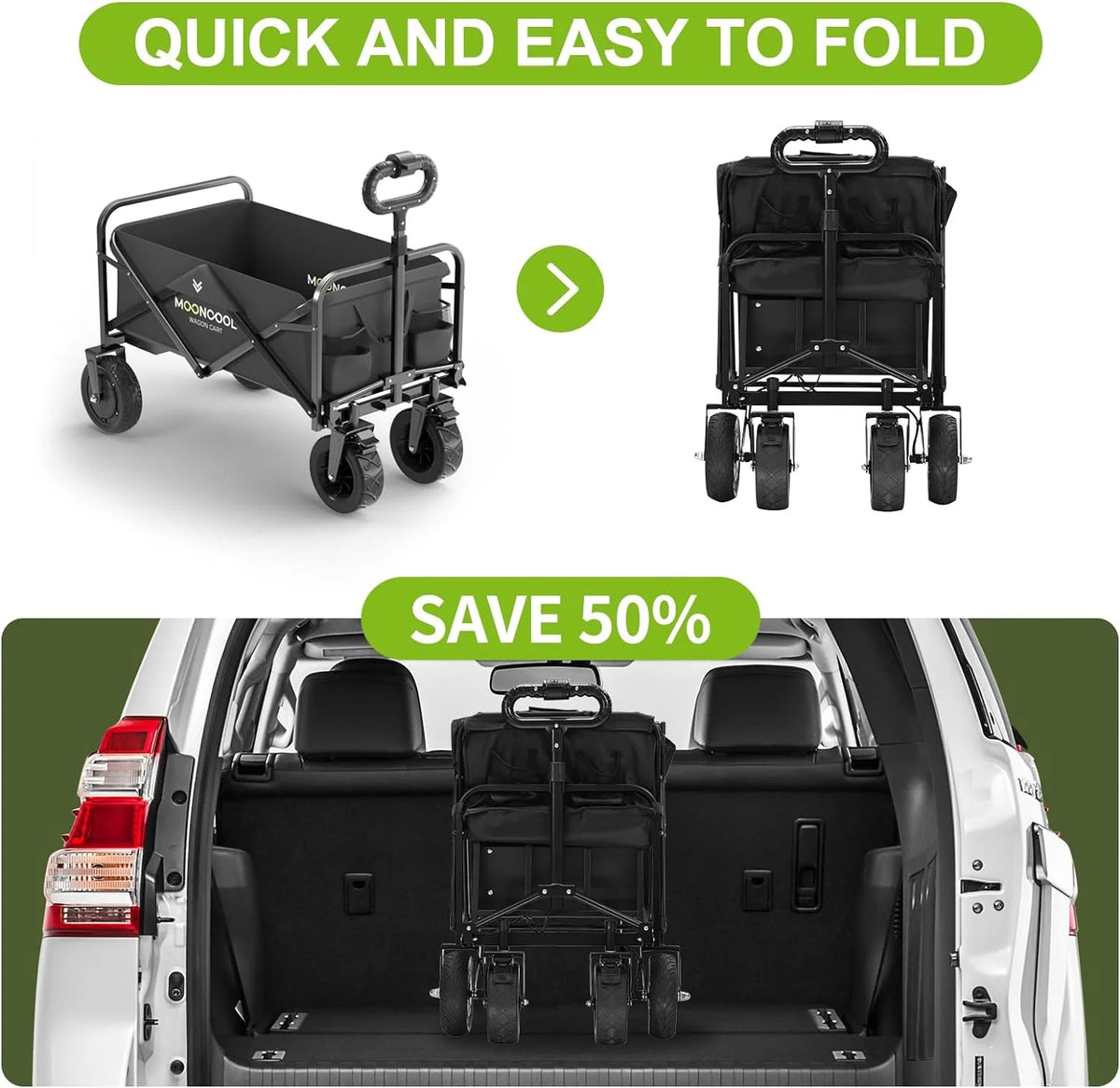 Collapsible Electric Utility Wagon with 8" All-Terrain Wheel F3123