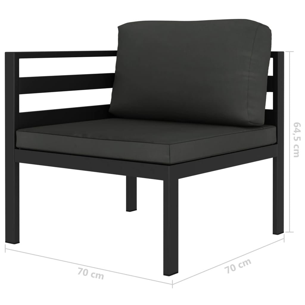 Anthracite Sectional Corner Sofa with Cushions S765