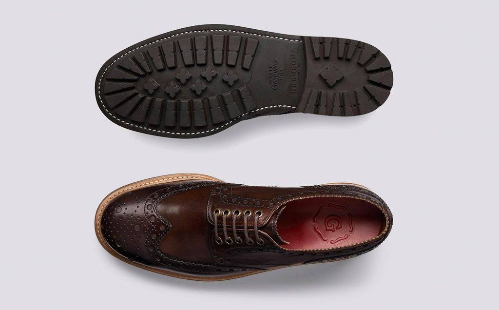 Dark Brown Hand Painted Calf Leather Brogue Shoes H84609