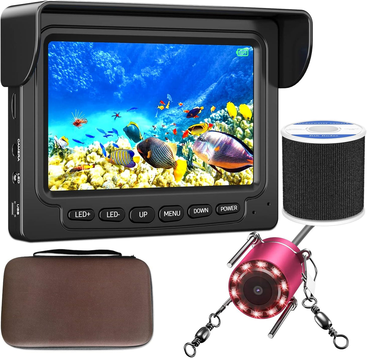 4.3 inch HD 1000TVL Color Monitor Ice Fishing Camera with 30m Cable B130
