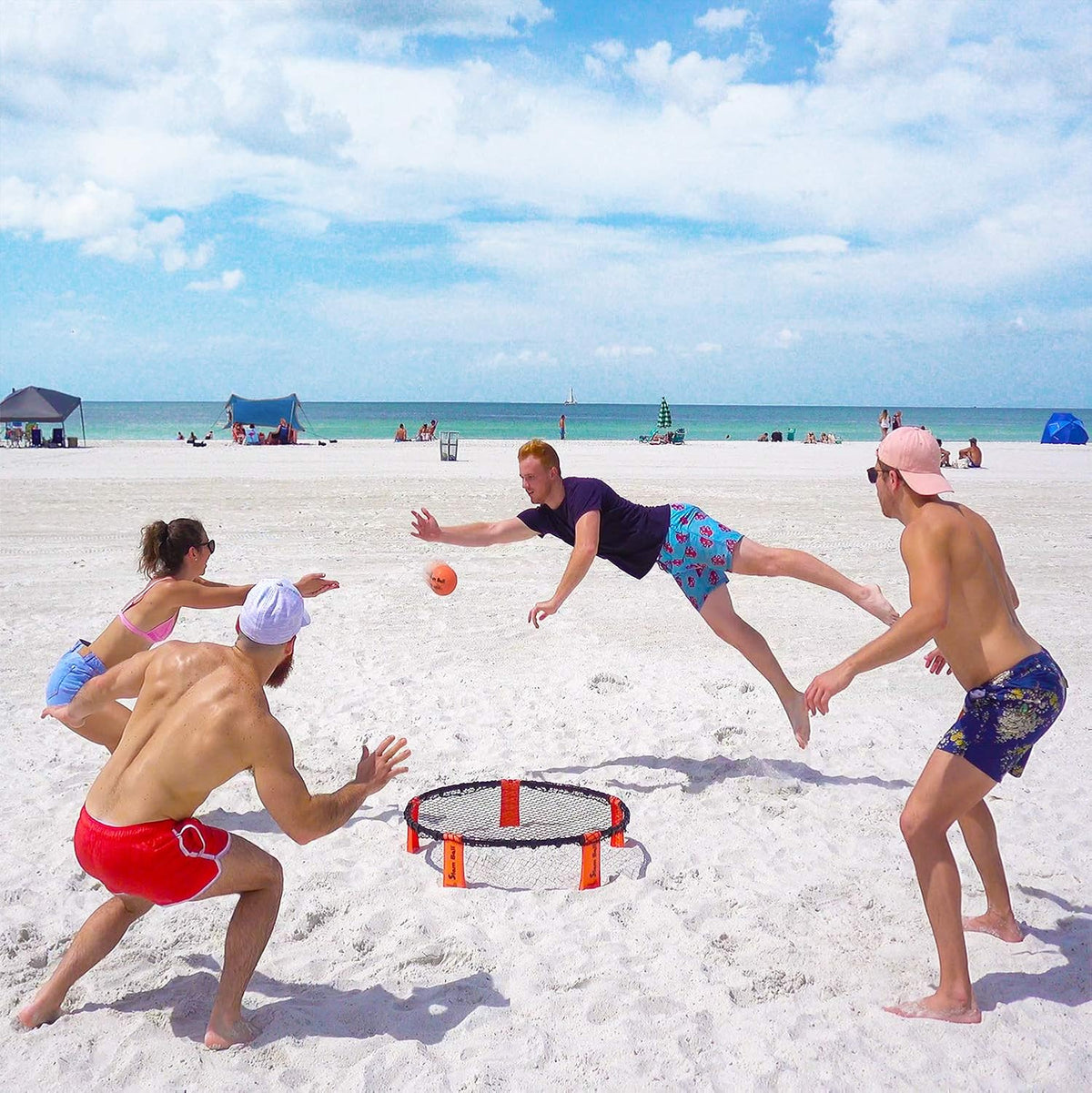 Spike Ball Game with Playing Net, 3 Balls, Carrying Bag and Rules J85780