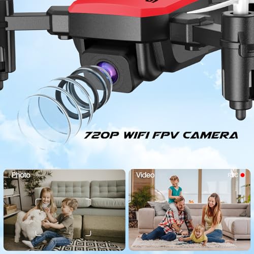 Mini Drone with Camera 720P HD FPV, Foldable RC Quadcopter with 2 Batteries G81222