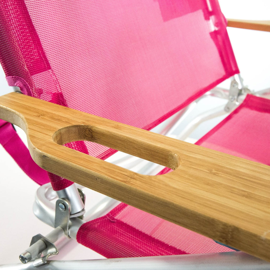 Light Aluminum Multi-Position Reclining Beach Chair, Pink 2 Pack Q67558