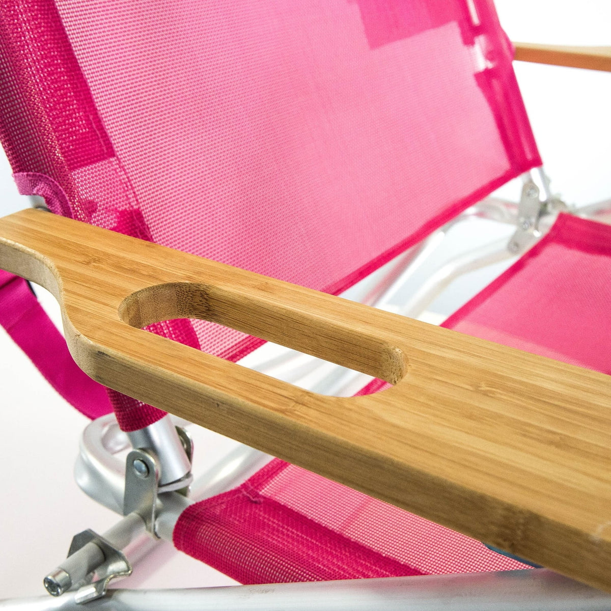 Light Aluminum Multi-Position Reclining Beach Chair, Pink 2 Pack Q67558