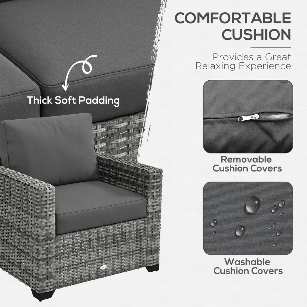 Gray Patio Furniture Set with Fire Pit Table H9677