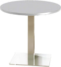 36x22 Round Stainless Steel Dining Table, Ice Gray R393