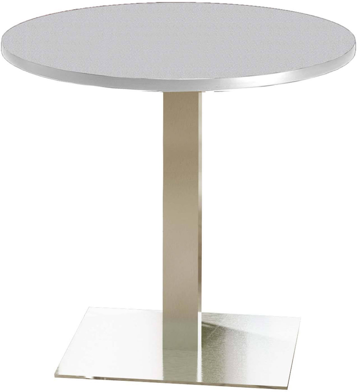 36x22 Round Stainless Steel Dining Table, Ice Gray R393