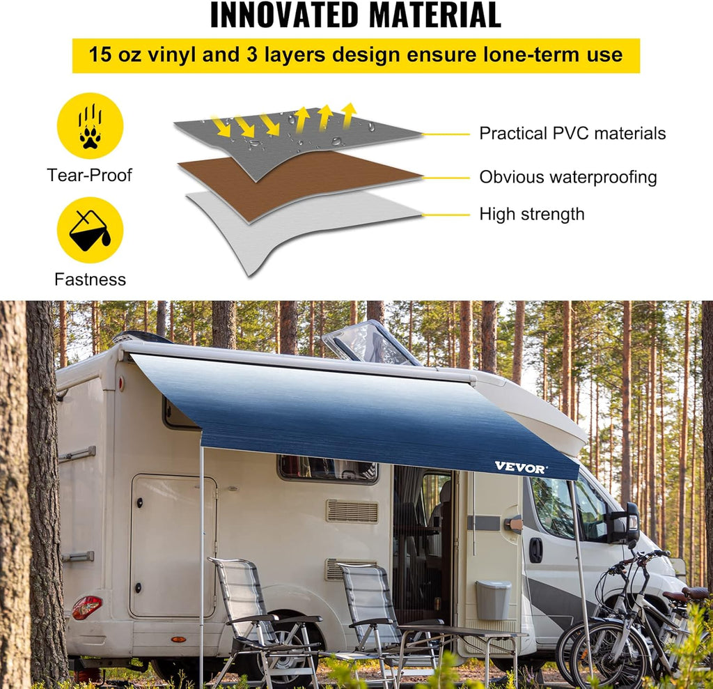 Slate Blue 15oz Vinyl RV Awning Replacement Fabric R4720