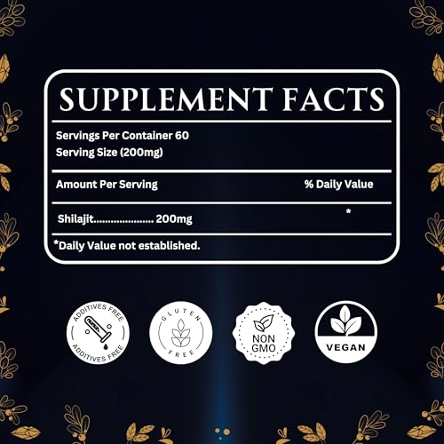 Pure Shilajit Resin Dry Drops, 60 Tablets B39641