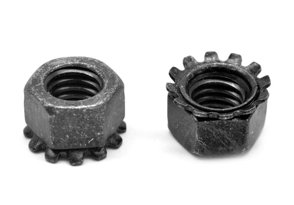 3/8-16 Coarse Thread Keps Nut with External Tooth Lockwasher Low Carbon Steel Black Oxide Z203