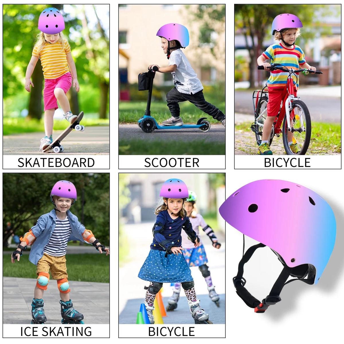 Green Kids Skateboard Helmet 48-54cm H628905