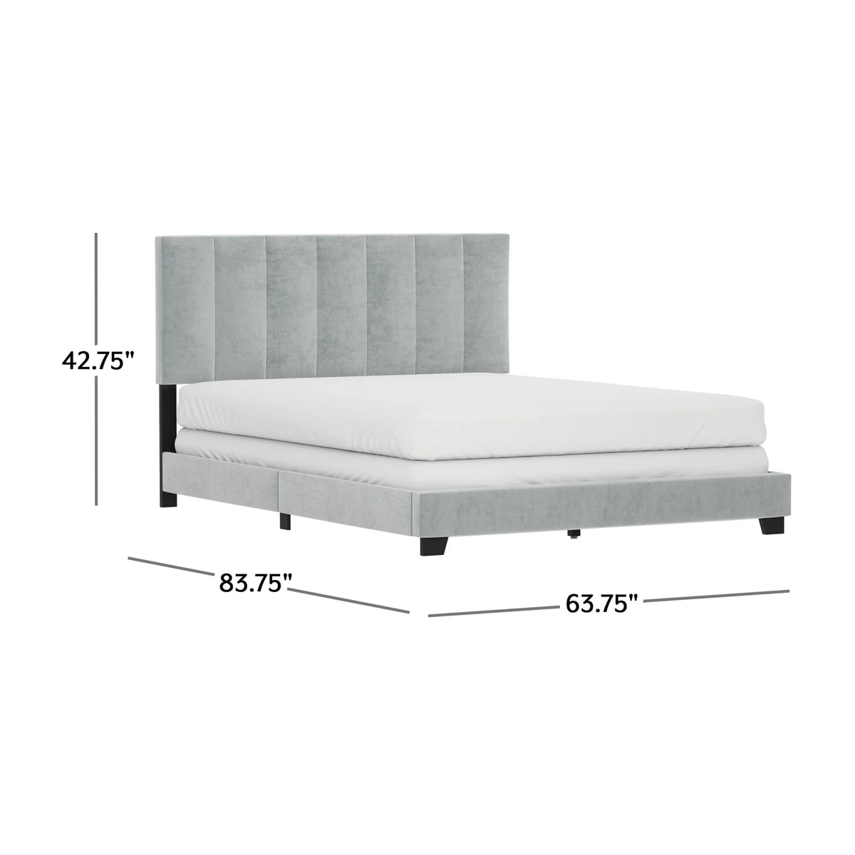 Platinum Gray Upholstered Queen Bed M2727