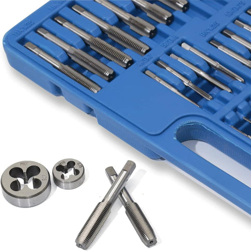 110PCS Hardened Alloy Steel Metric Tap and Die Rethreading Tool Set with Storage Case F5485