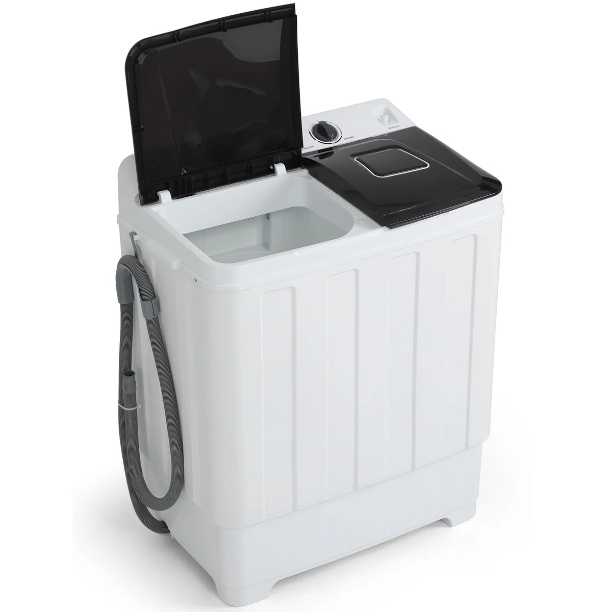 Portable 30LBS Twin Tub Mini Compact Laundry Washer Spinner Combo White Gray P18561