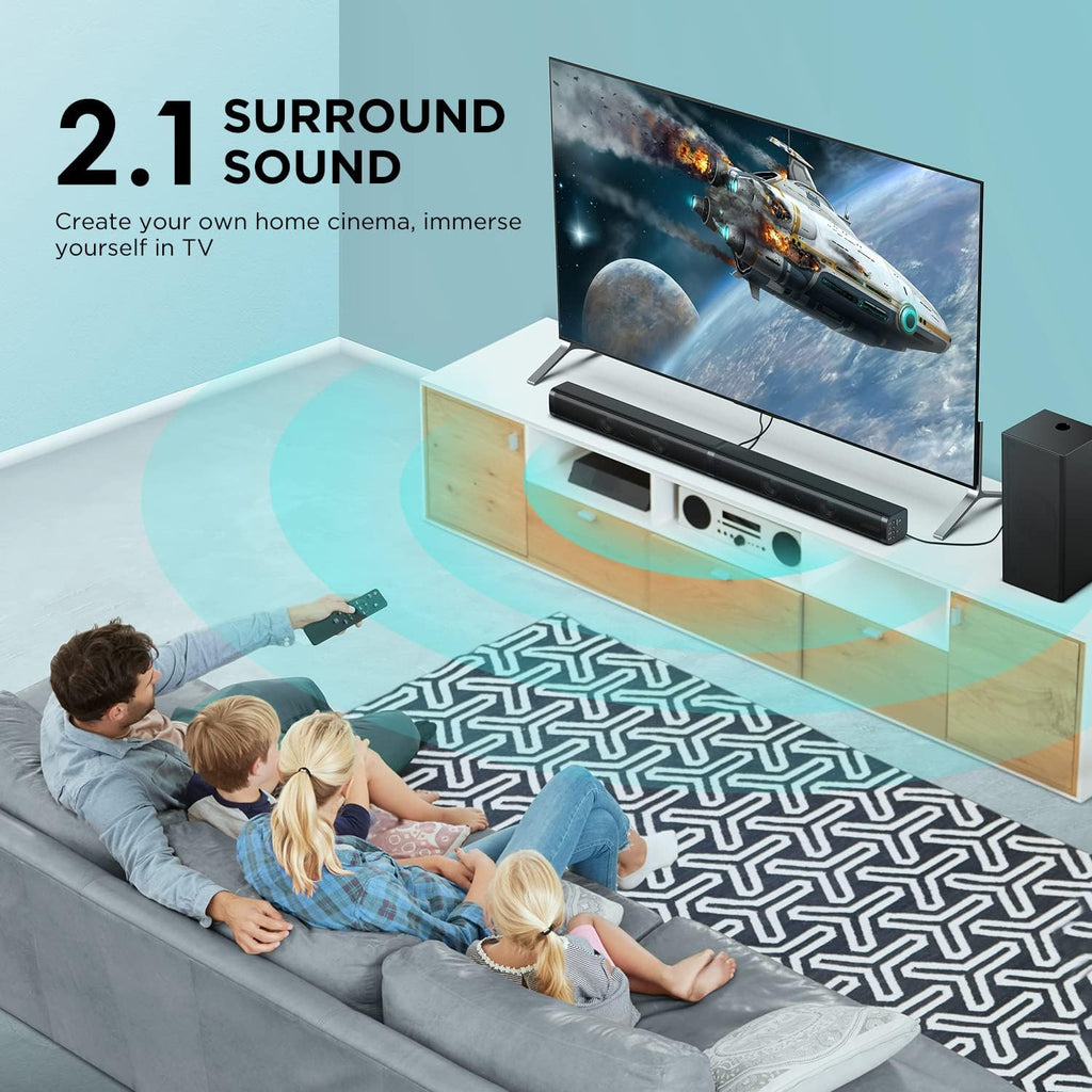Black 2.1 Channel Sound Bar with Subwoofer X6653