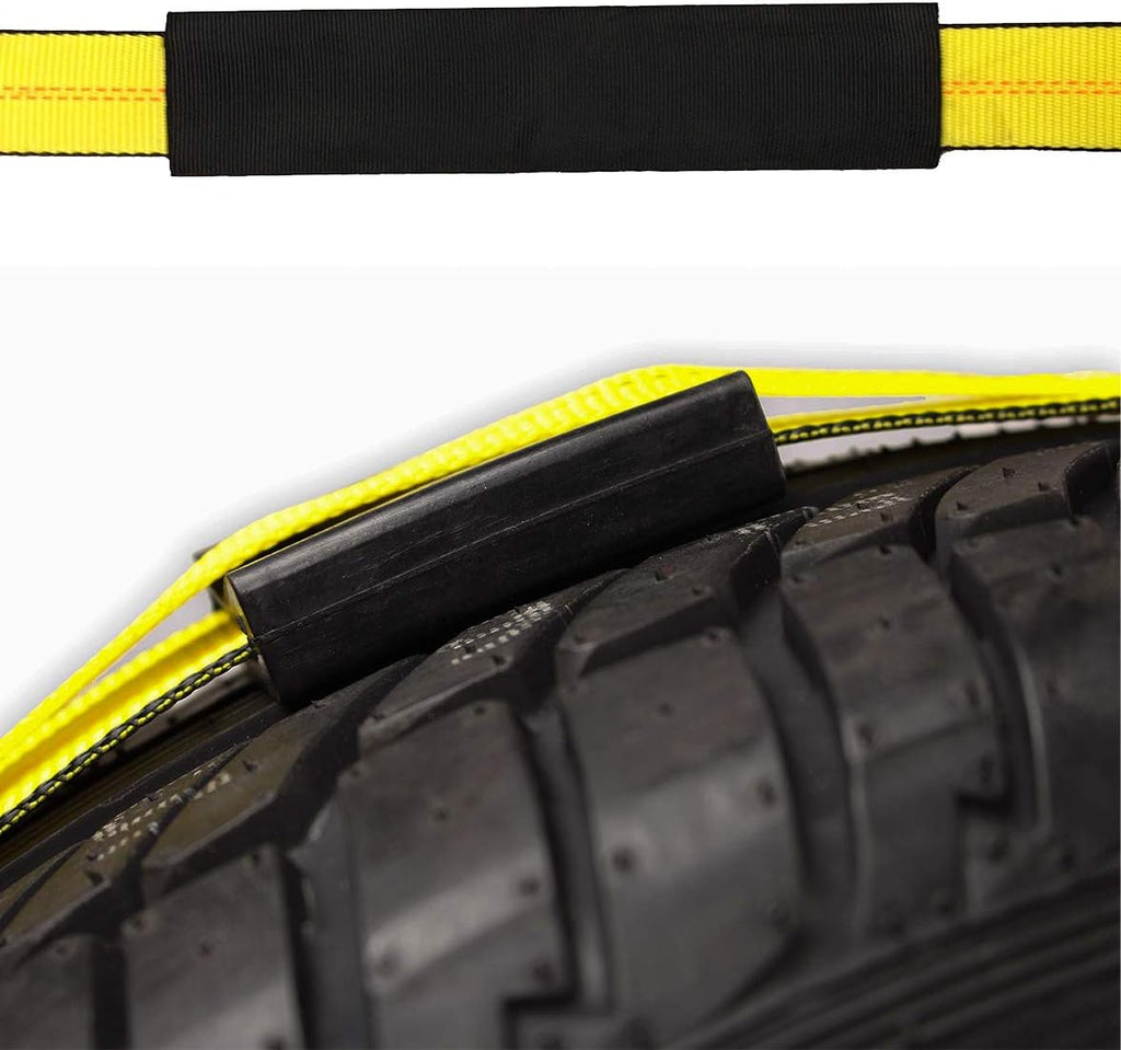 2 Wheel Ratchet Strap with E-Track Fittings and Rubber Blocks O845