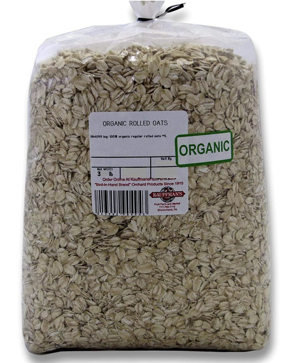 Bulk Organic Regular Rolled Oats, 3 Lb. X1640