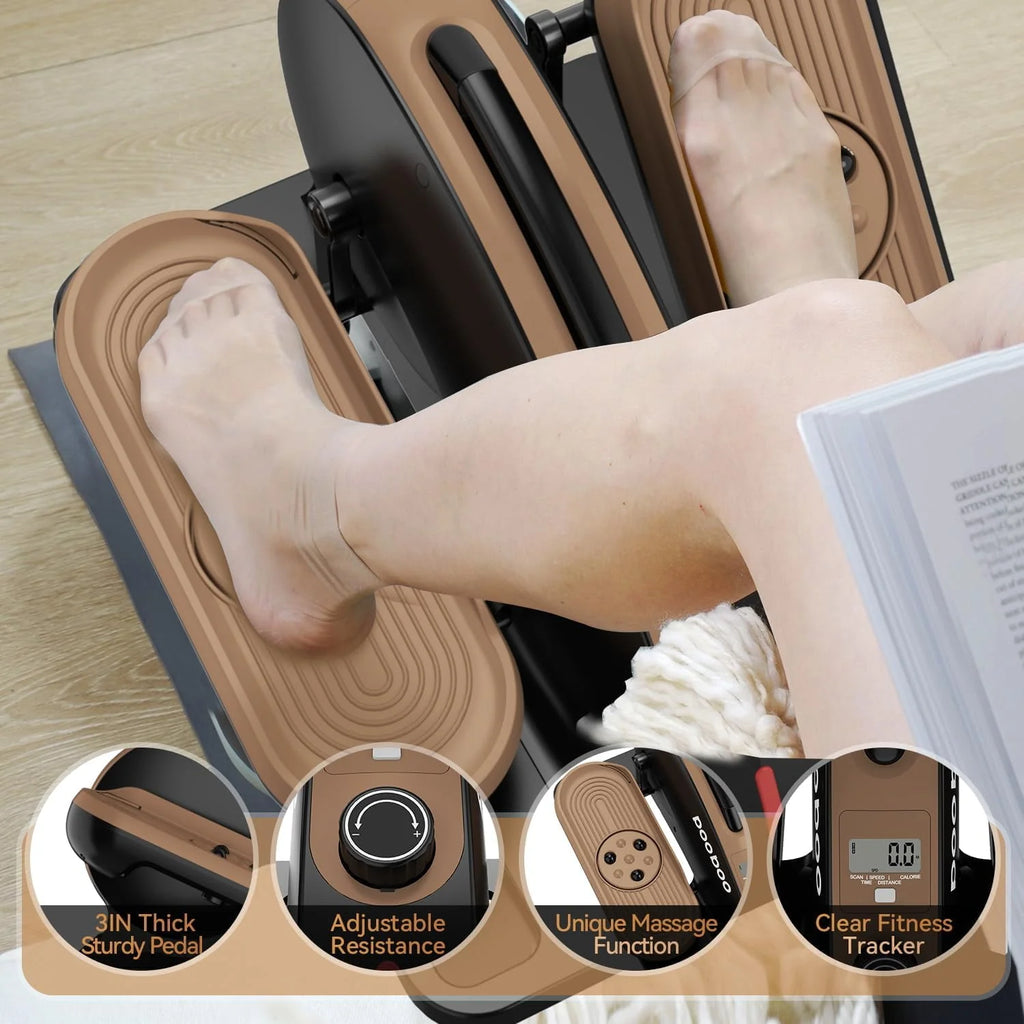 Under Desk Magnetic Elliptical Machine with Foot Massage M28453