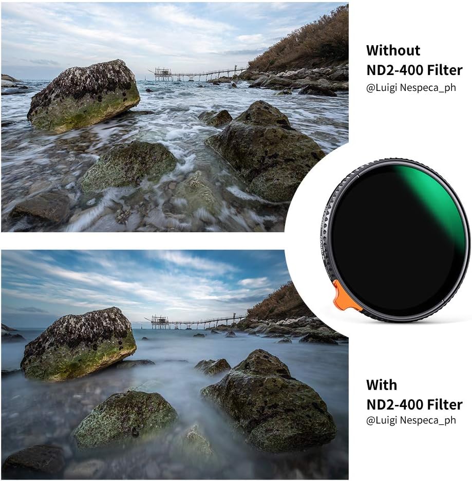 55mm Variable ND Filter ND2-ND400 Multi-Layer Coatings AGC Glass K338