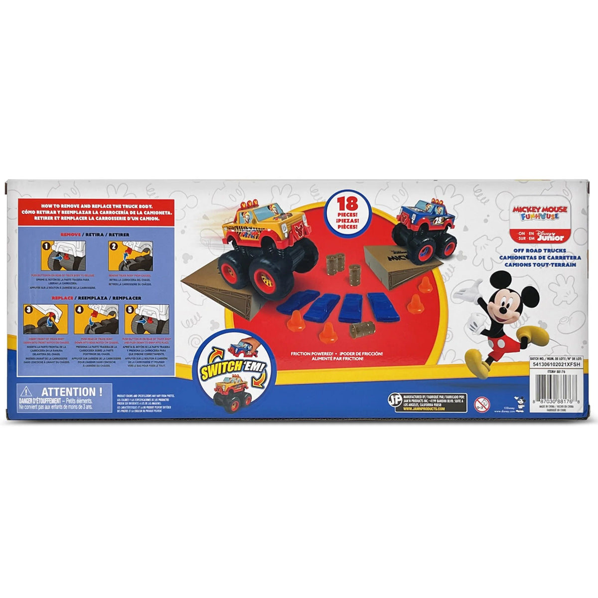 18 Piece Friction Powered Monster Truck Playset Y289