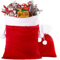 2pcs Christmas Velvet Santa Bags with Drawstring K998120