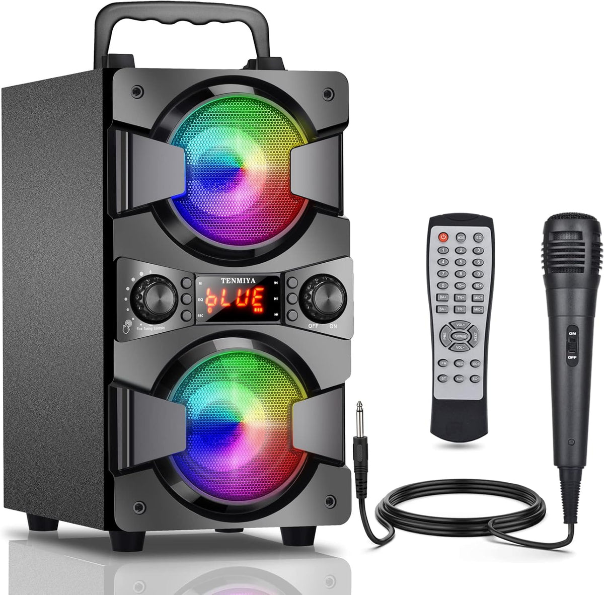 60W Bluetooth Portable Wireless Speaker with Double Subwoofer V39777