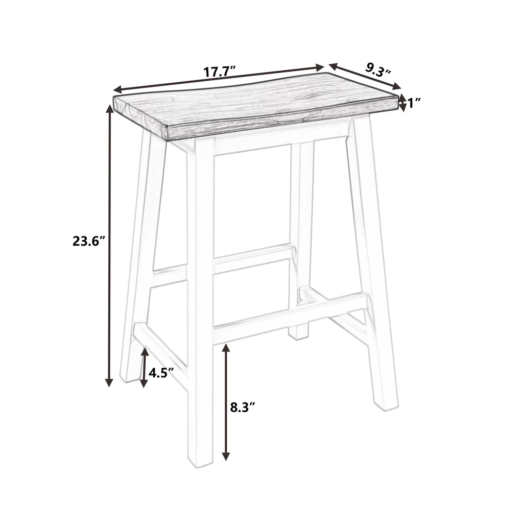 Set of 2 Solid Wood Counter-Height Stools Z287502