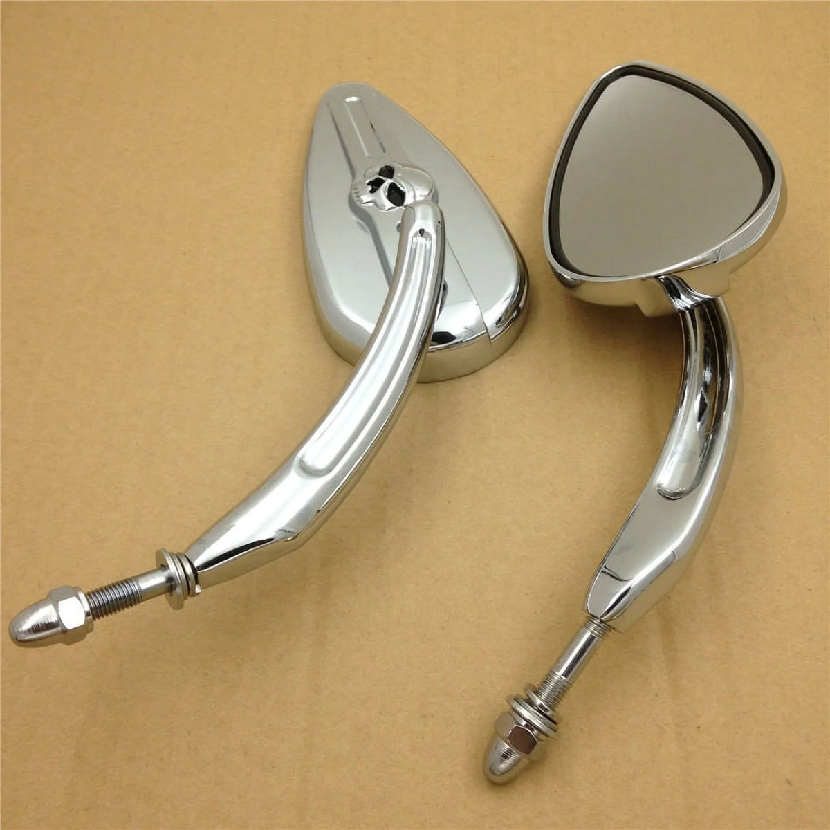 Skull Flame Side Mirrors chrome Y863